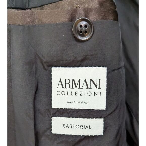 ARMANI COLLEZIONI Sartorial Men's Slim 38R Tuxedo Blazer Wool & Silk in Black - Picture 6 of 6